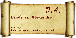 Dimény Alexandra névjegykártya