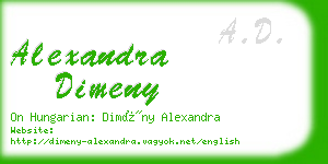 alexandra dimeny business card